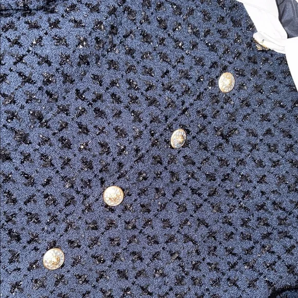 Navy Blue Textured Two-Piece Set - Picture 2 of 7